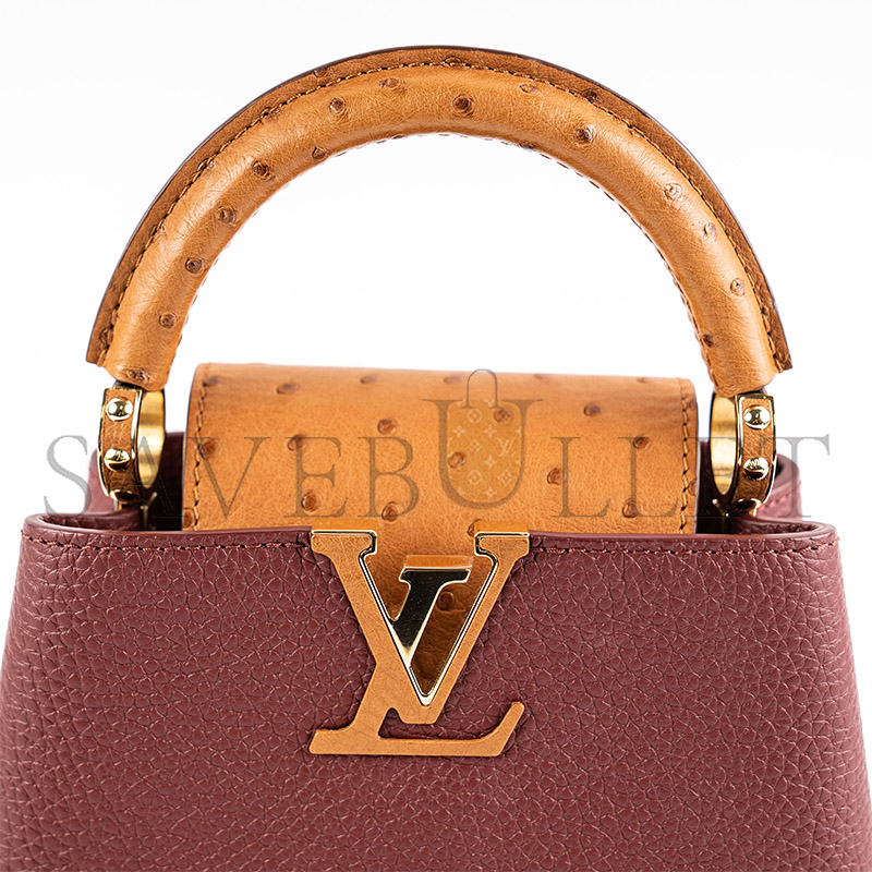 l0*is V*t0n capucines mini with ostrich handle n81409 (21*14*8cm)